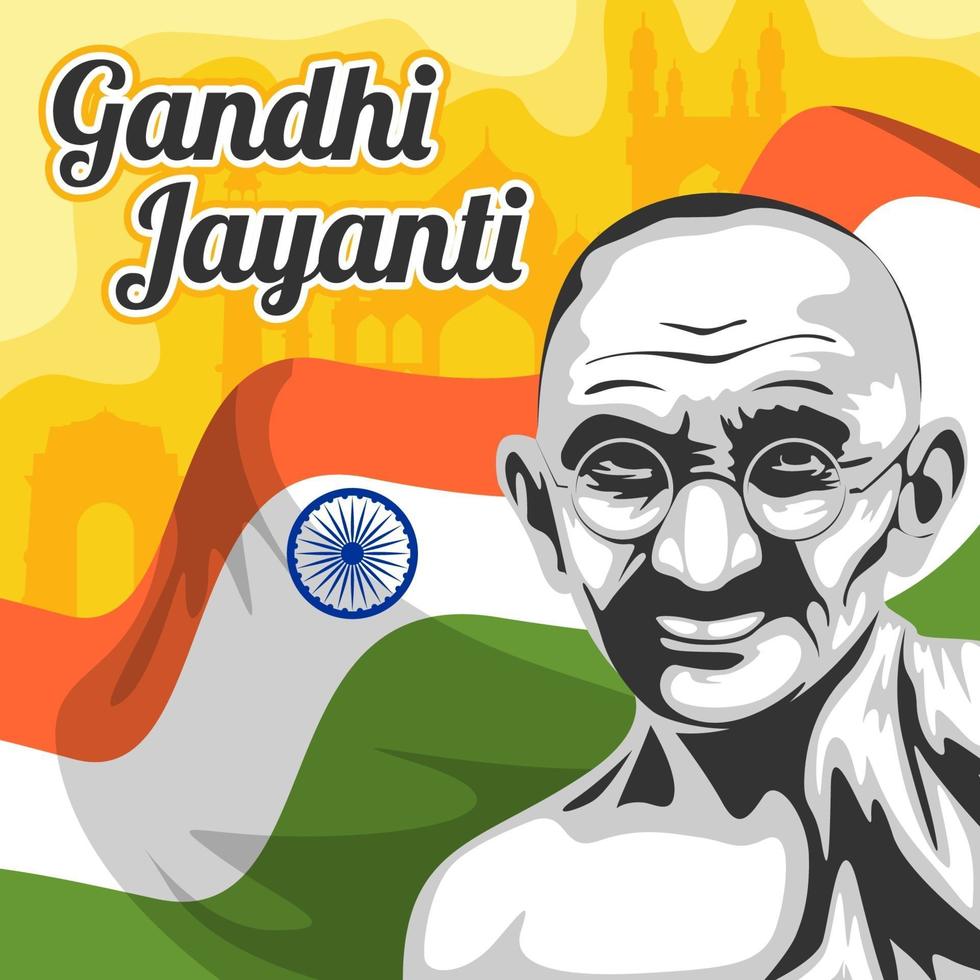 Gandhi Jayanti Poster vektor