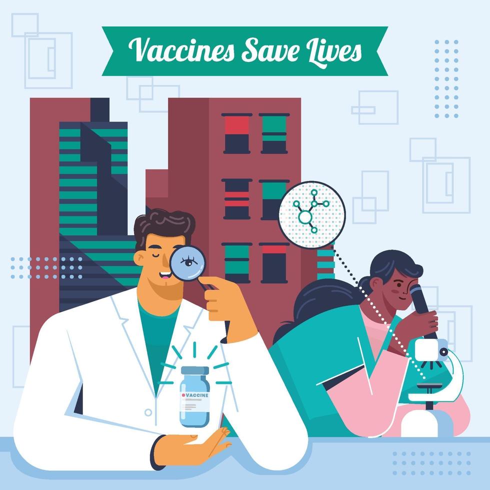 Wissenschaftler forschen nach einem starken Impfstoff vektor