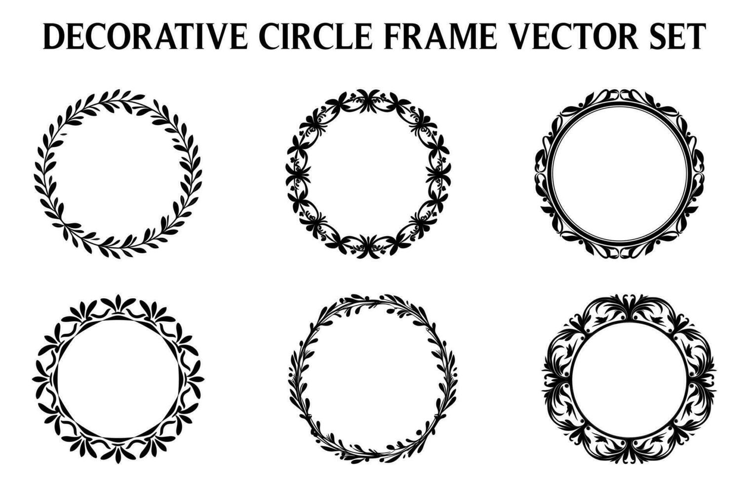 fri årgång dekorativ dekorativ cirkel ram vektor uppsättning, runda vektor dekorativ ram och filigran blommig ornament