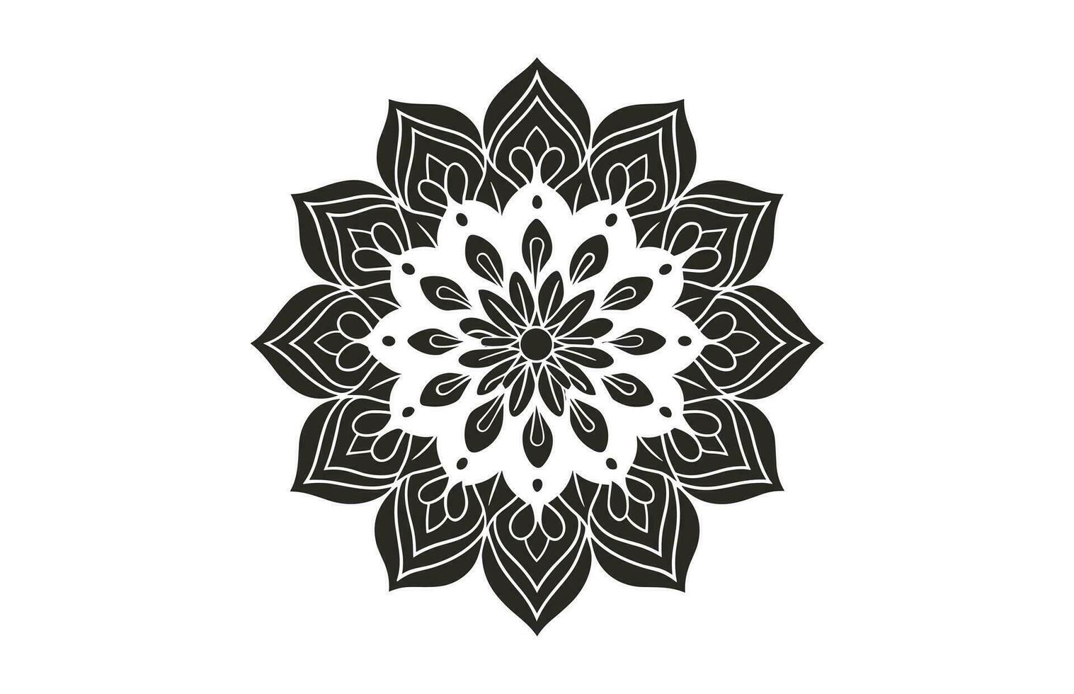 schwarz und Weiß abstrakt kreisförmig Muster mandala, Mandala Linie Zeichnung Design, Zier Mandala mit Blumen- Muster, Zier Luxus Mandala Muster, einstellen von Vektor Boho Mandala Illustration