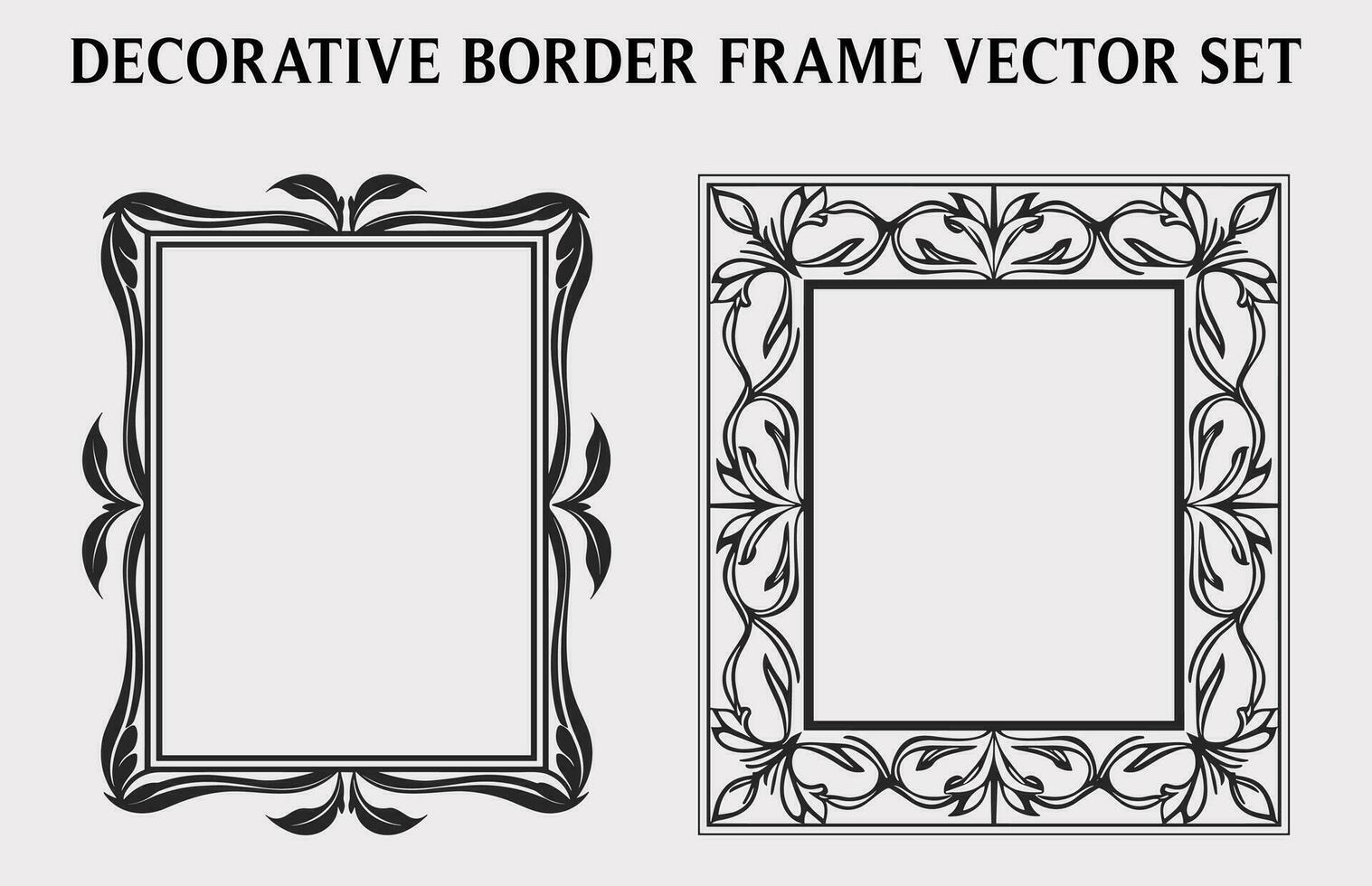 fri årgång dekorativ dekorativ rektangel ram vektor uppsättning, retro vektor dekorativ gränser och filigran blommig ornament