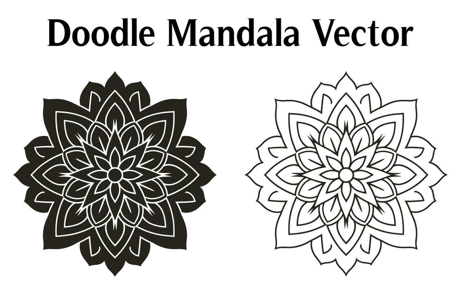 schwarz und Weiß abstrakt kreisförmig Muster mandala, Mandala Linie Zeichnung Design, Zier Mandala mit Blumen- Muster, Zier Luxus Mandala Muster, einstellen von Vektor Boho Mandala Illustration