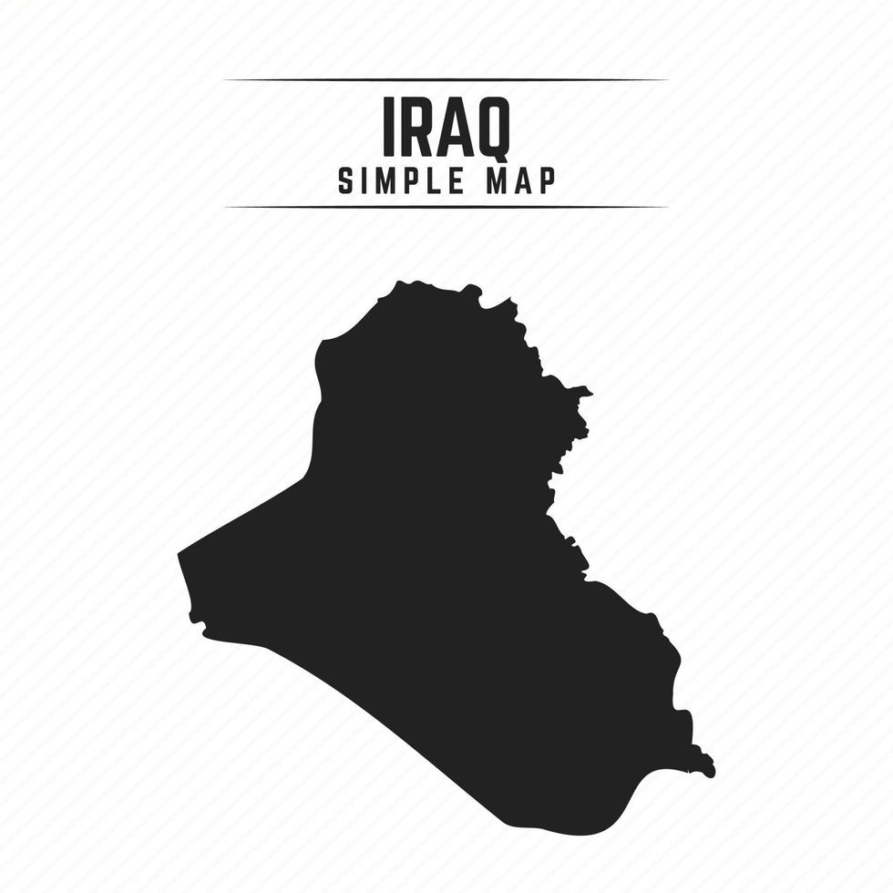 einfache schwarze karte des irak isoliert auf weißem hintergrund vektor