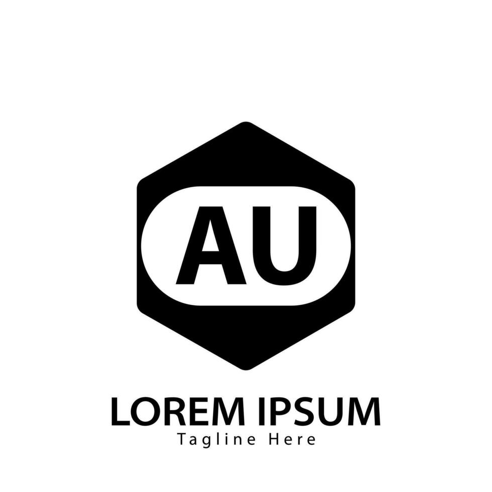 brev au logotyp. en u. au logotyp design vektor illustration för kreativ företag, företag, industri. proffs vektor