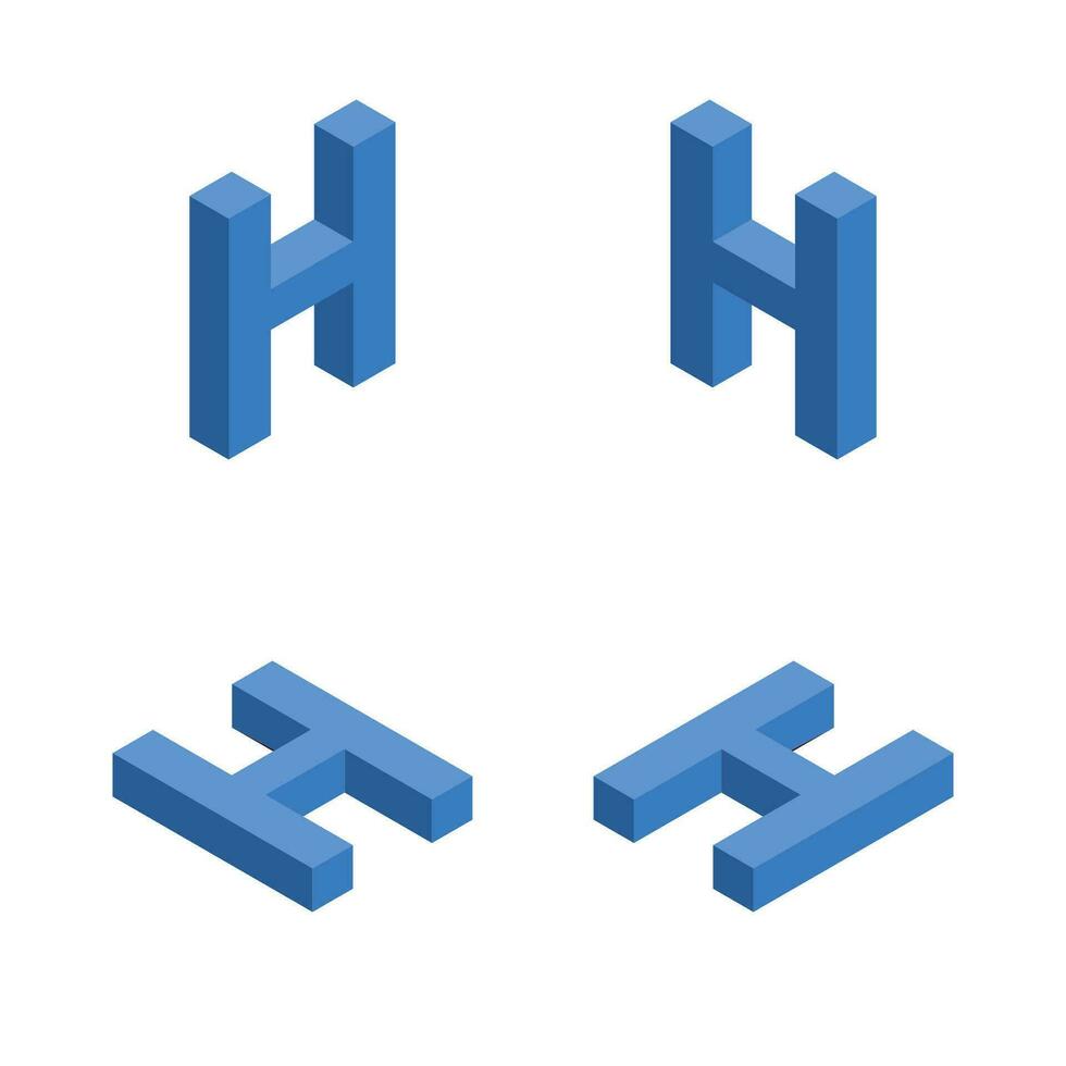 isometrisch Brief h. Vorlage zum Erstellen Logos. vektor