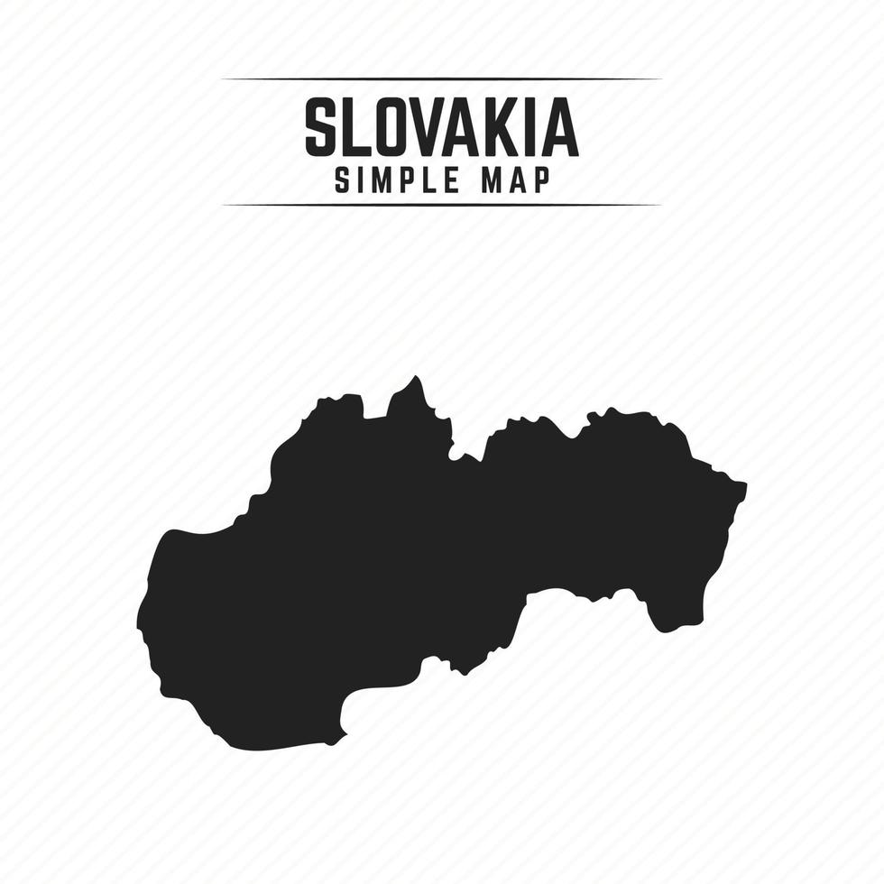 enkel svart karta över Slovakien isolerad på vit bakgrund vektor