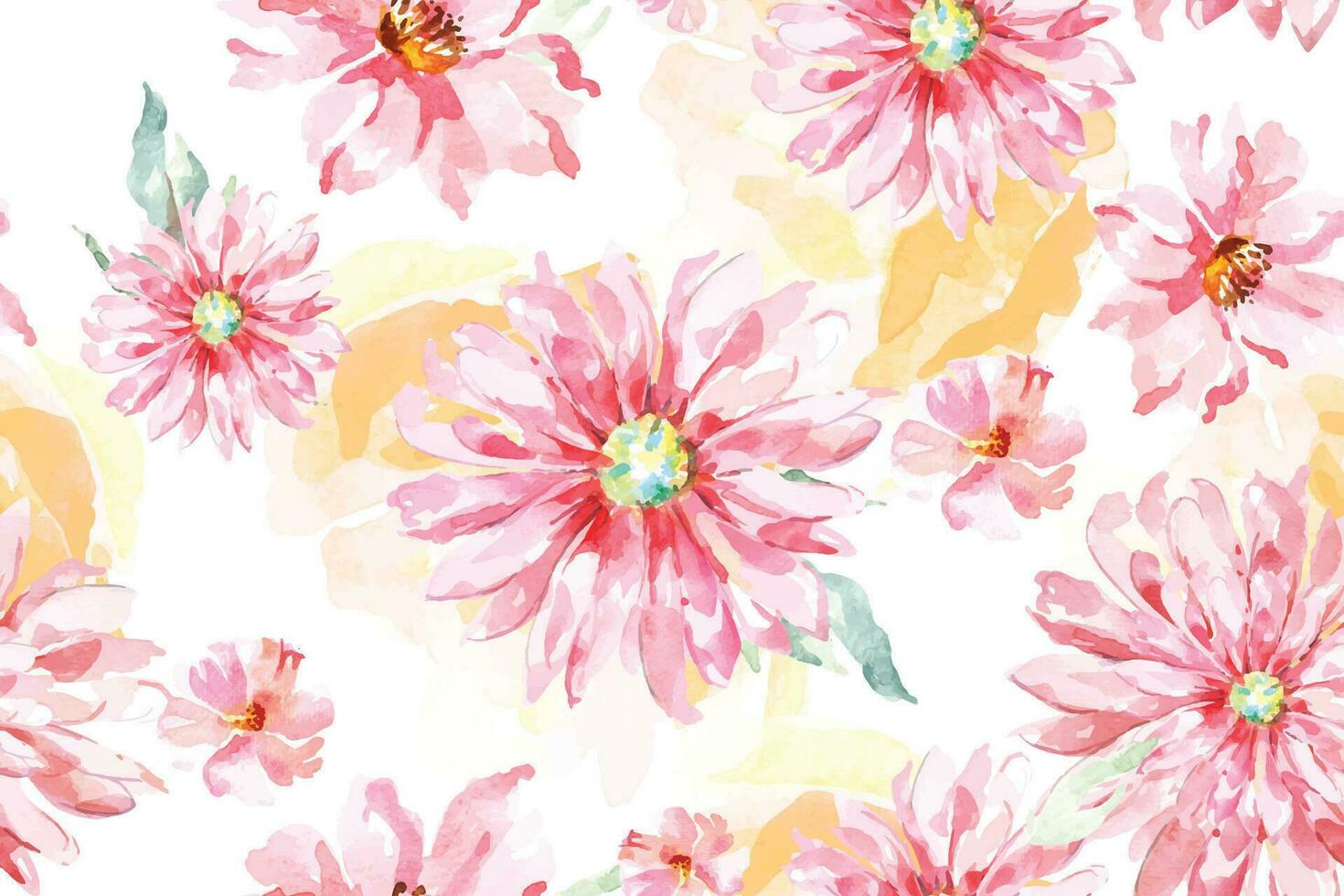 mönster av rosa blomma med vattenfärg för tyg och tapet.botanisk blommig bakgrund. vektor