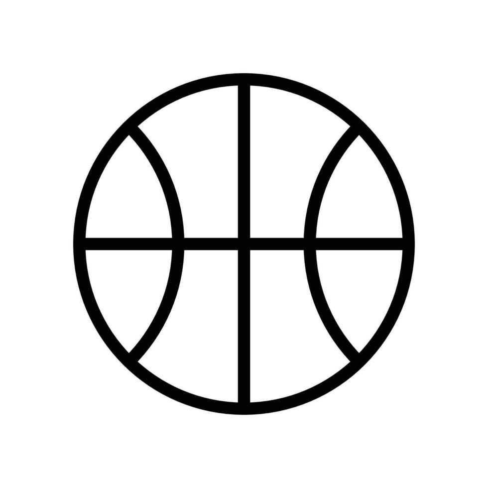 basketboll, korg boll ikon i linje stil design isolerat på vit bakgrund. redigerbar stroke. vektor