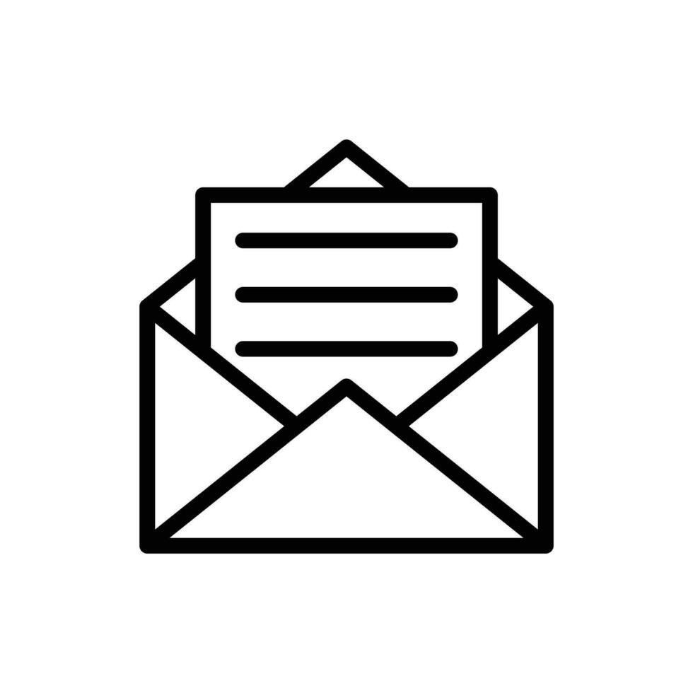 öffnen Umschlag, Email Einladung, lesen Post, Newsletter, Brief Symbol im Linie Stil Design isoliert auf Weiß Hintergrund. editierbar Schlaganfall. vektor