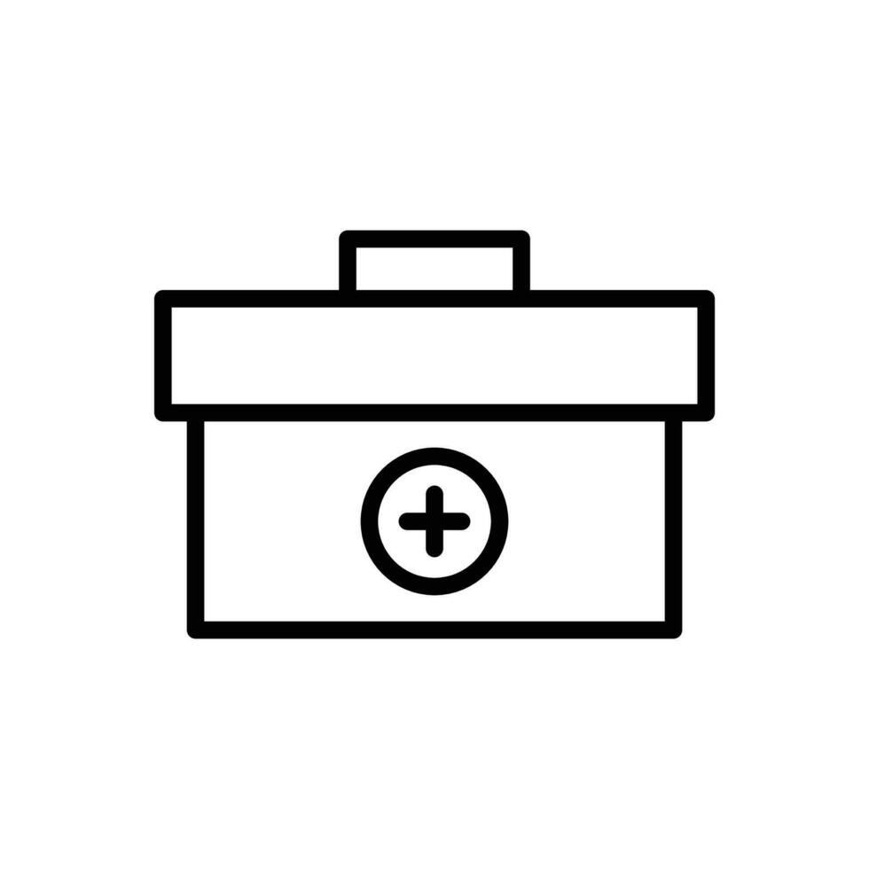 medizinisch Bausatz, zuerst Hilfe Kit Symbol im Linie Stil Design isoliert auf Weiß Hintergrund. editierbar Schlaganfall. vektor