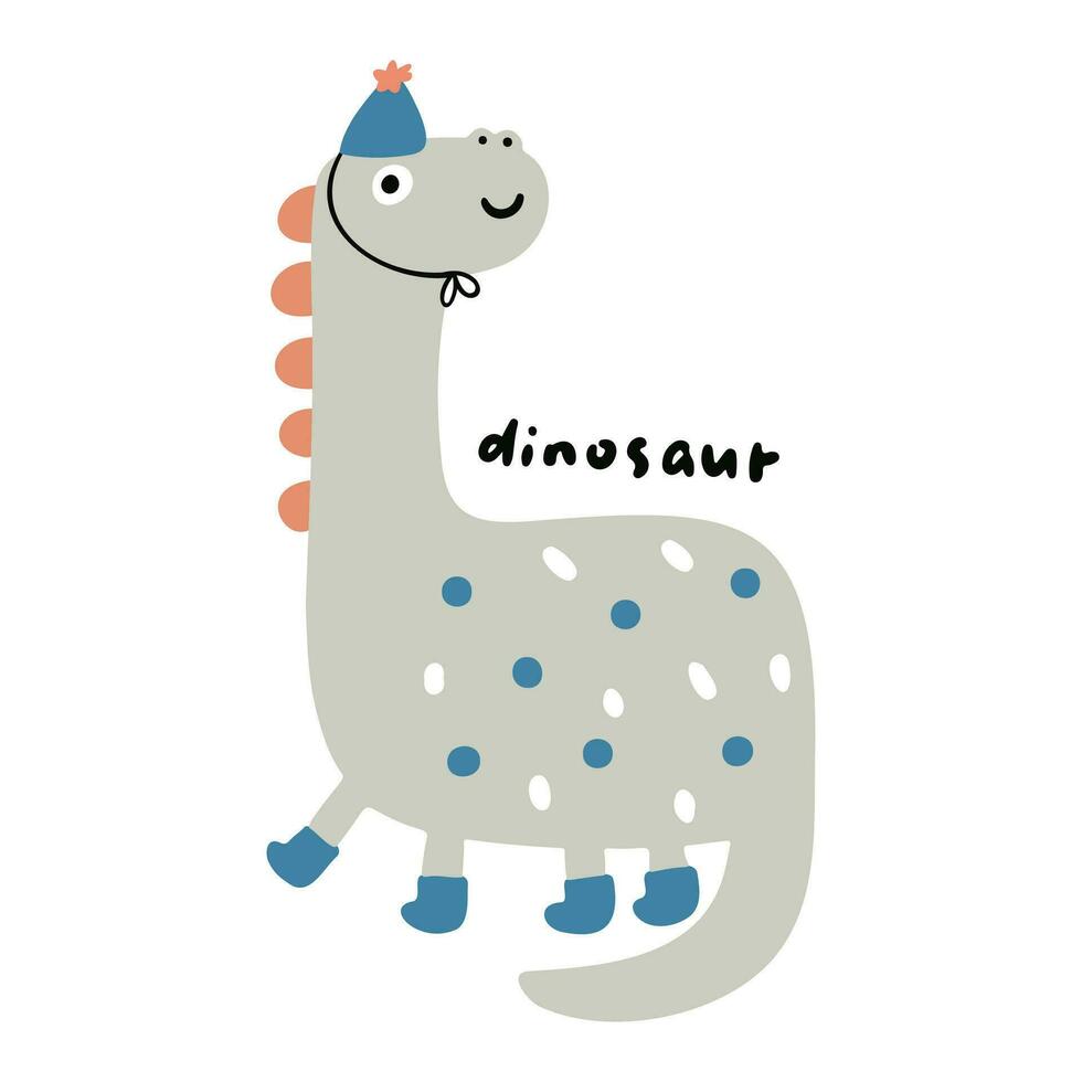 ritad för hand tecknad serie barns illustrationer söt dinosaurier vektor