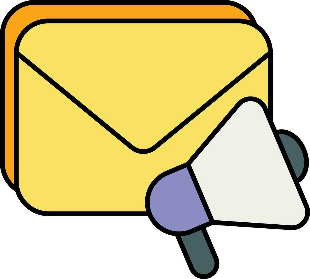 Mail Vermarktung Farbe Gliederung Symbol Design vektor