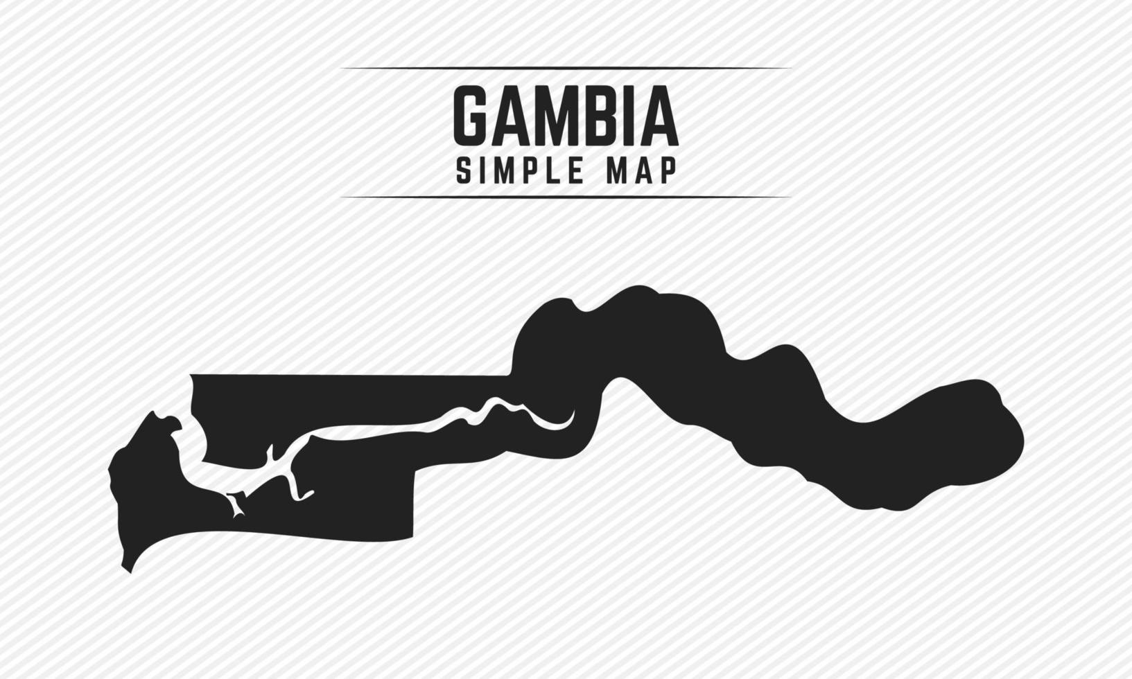 einfache schwarze Karte von Gambia auf weißem Hintergrund vektor