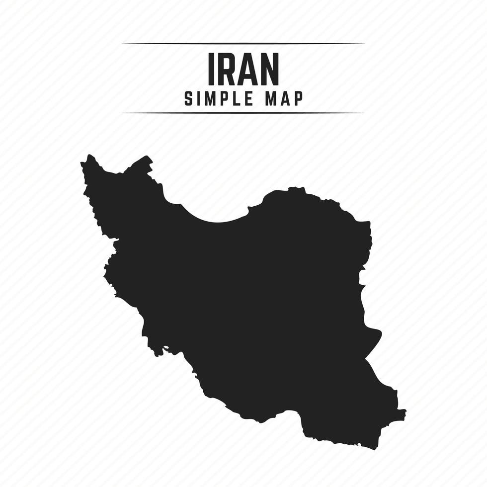 einfache schwarze karte des irans isoliert auf weißem hintergrund vektor