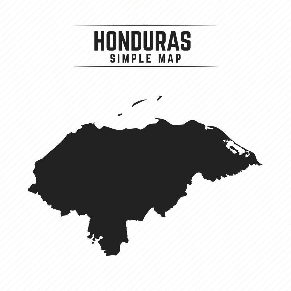 einfache schwarze karte von honduras isoliert auf weißem hintergrund vektor