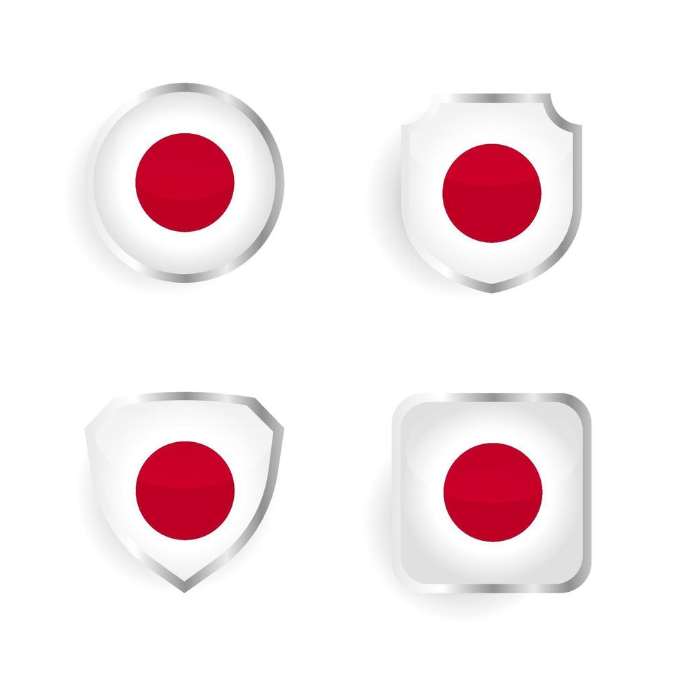 Japan-Landesabzeichen- und Etikettenkollektion vektor