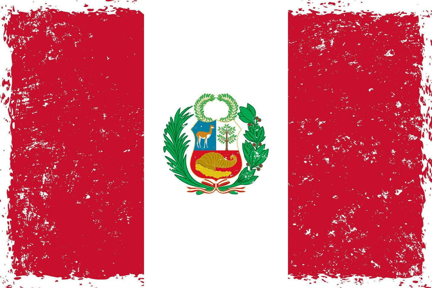 Peru Flagge Grunge betrübt Stil vektor