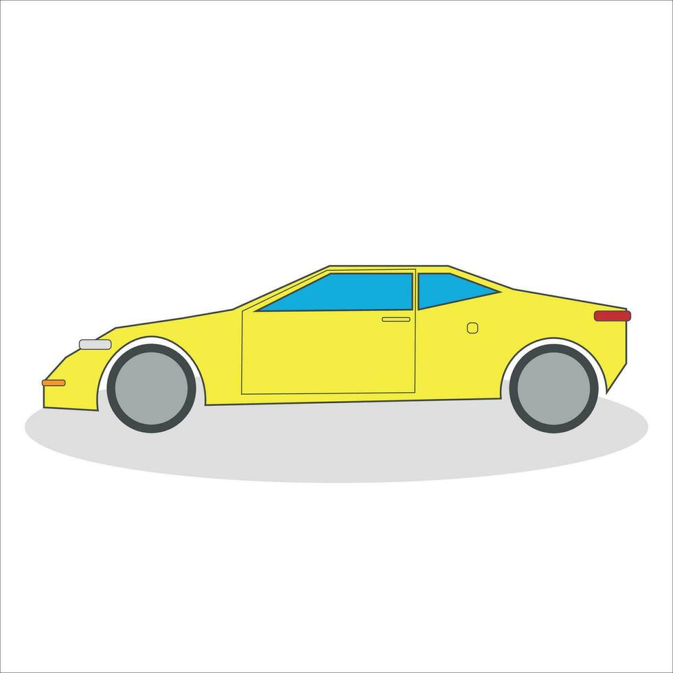 gul sporter bil på vit bakgrund vektor