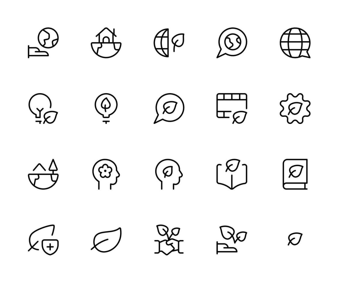 ekologi ikon. miljö- hållbarhet, eco vänlig relaterad platt ikon vektor och illustration, grafisk, redigerbar stroke. lämplig för hemsida design, logotyp, app, mall, och ui ux.