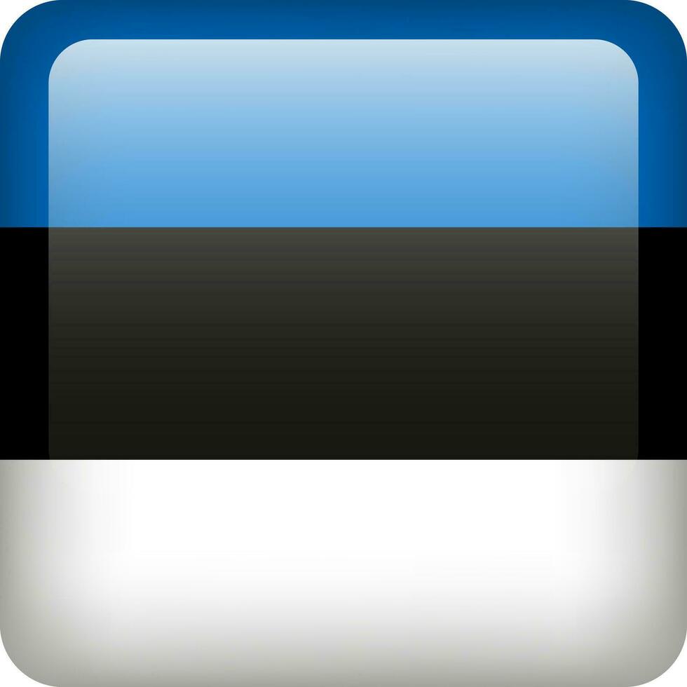 estland flagga knapp. fyrkant emblem av estland. vektor estniska flagga, symbol. färger och andel korrekt.
