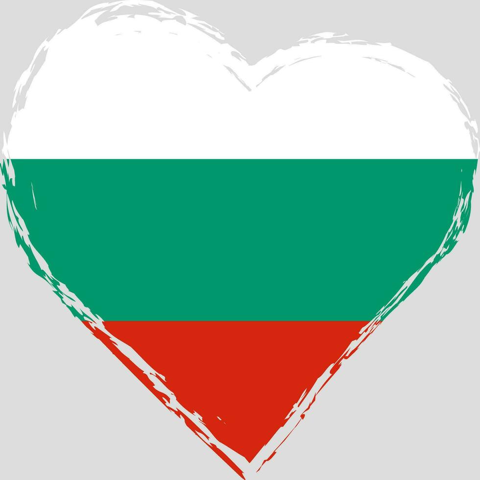 bulgarien flagga i hjärta form penseldrag. bulgarian flagga hjärta. vektor borsta stroke flagga, symbol.
