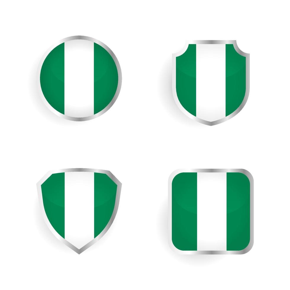 nigerias landmärke och etikettsamling vektor