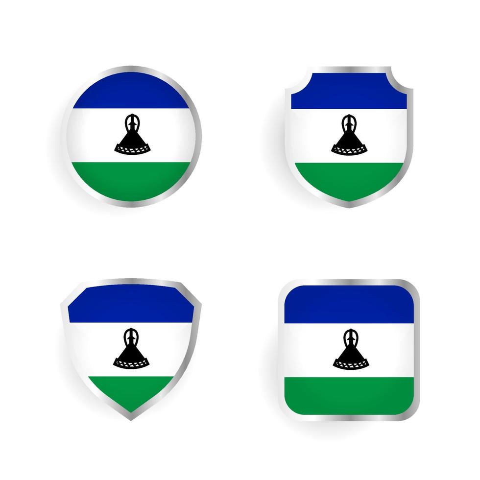 Lesothos landmärke och etikettsamling vektor