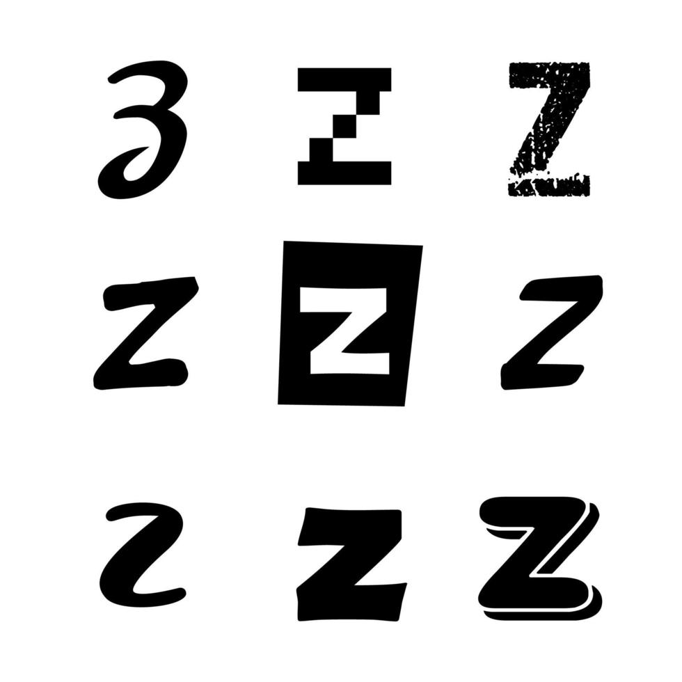 Kleinbuchstabe Z Alphabet Design vektor