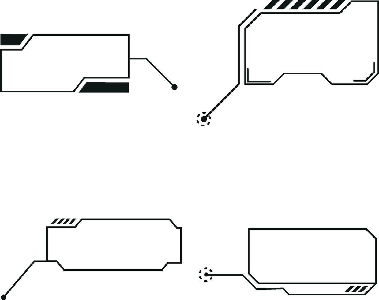 hud aufbieten, ausrufen, zurufen Titel im futuristisch Form. Vektor Illustration Satz.