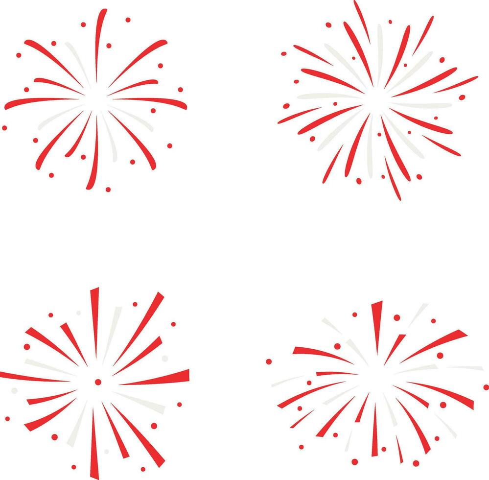 indonesisch Unabhängigkeit Tag Feuerwerk Symbol zum Hintergrund Vorlage. eben Design. Vektor Illustration Satz.