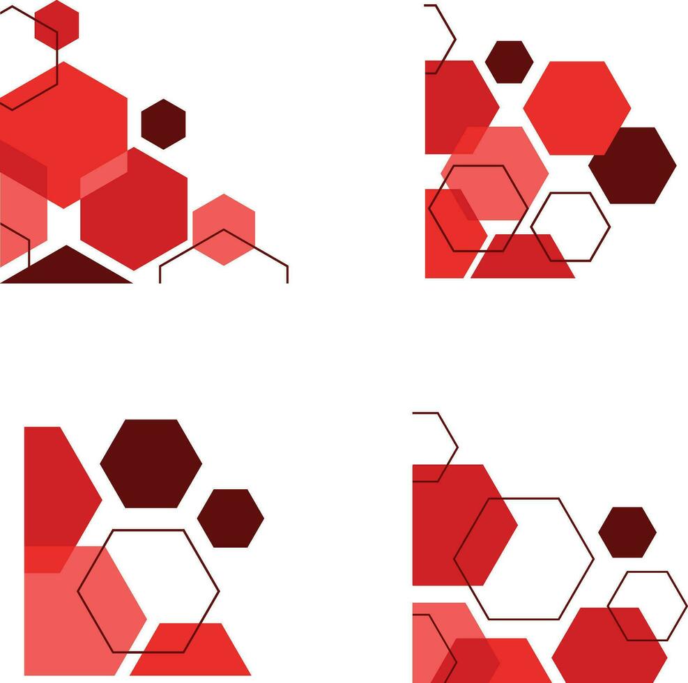hexagonal hörn form med platt design. vektor illustration uppsättning.