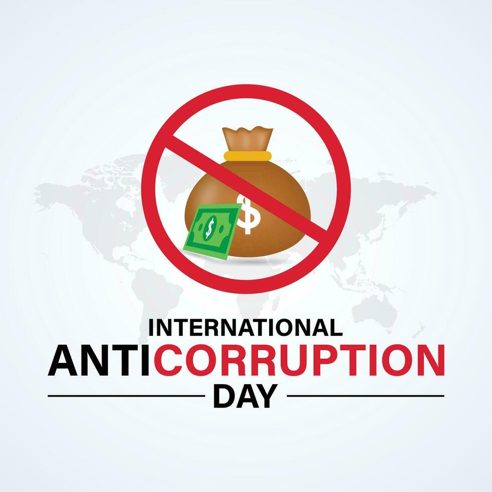 sluta korruption ikon. internationell anti korruption dag. förbud tecken. baner, affisch, kort, bakgrund design. vektor