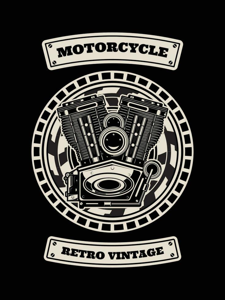 Motorrad T-Shirt Design, Motorrad Jahrgang Grafik vektor