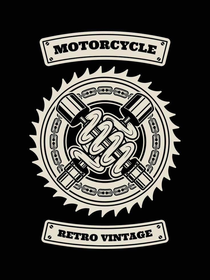 Motorrad T-Shirt Design, Motorrad Jahrgang Grafik vektor