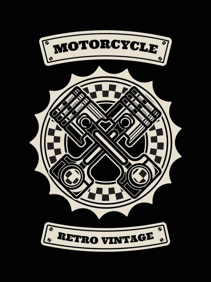 Motorrad T-Shirt Design, Motorrad Jahrgang Grafik vektor