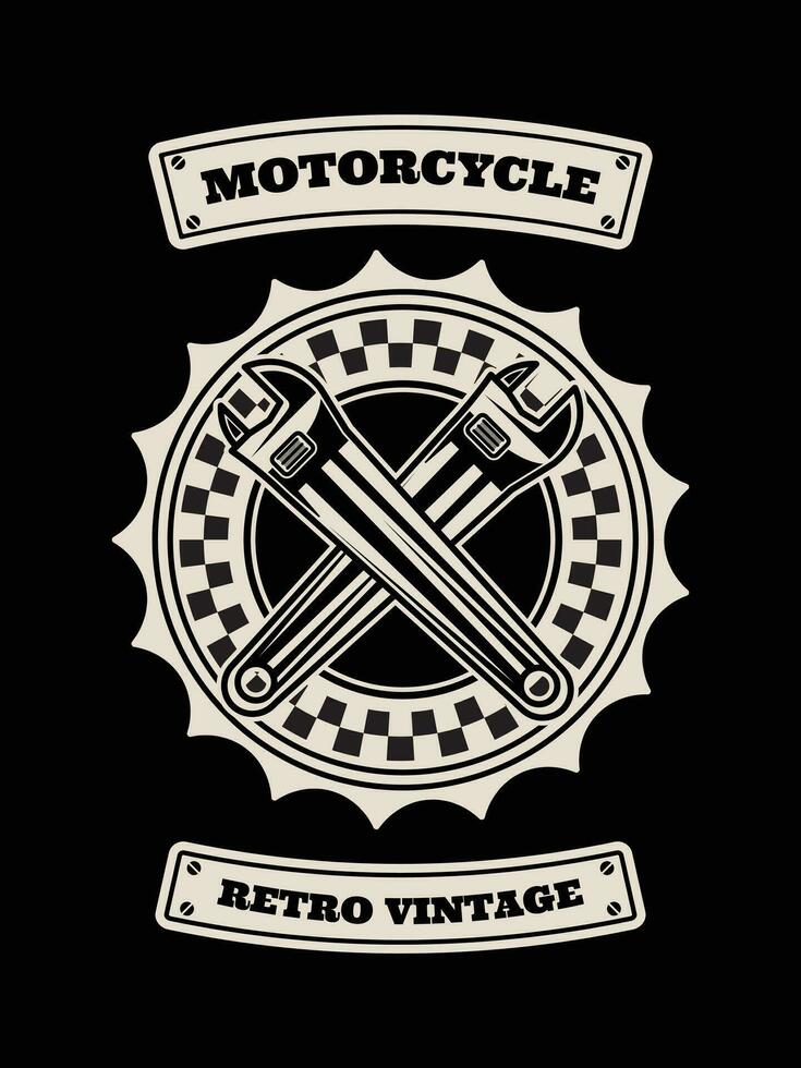Motorrad T-Shirt Design, Motorrad Jahrgang Grafik vektor