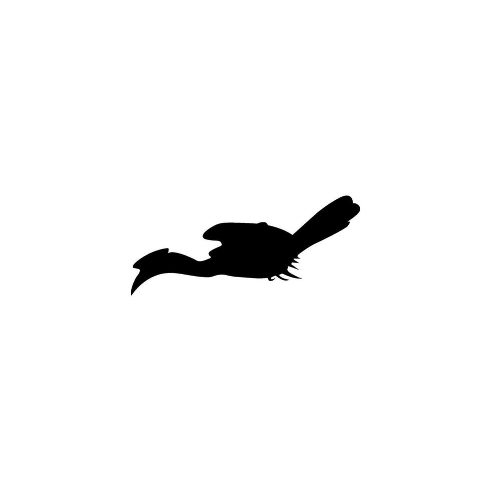 fliegend großartig Horn Vogel Silhouette. können verwenden zum Kunst Illustration, Logo Gramm, Webseite, Piktogramm oder Grafik Design Element. Vektor Illustration