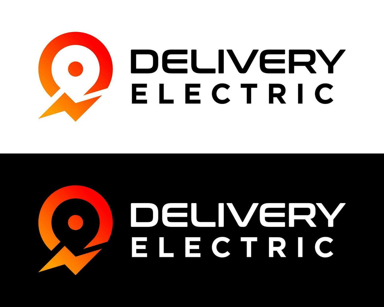 leverans plats blixt- bult elektrisk kraft industri logotyp design. vektor