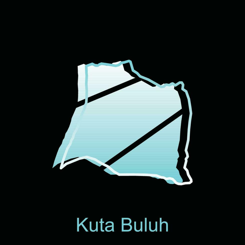 Karta stad av kuta men uh provins av norr sumatra vektor design. abstrakt, mönster begrepp, logotyp design mall