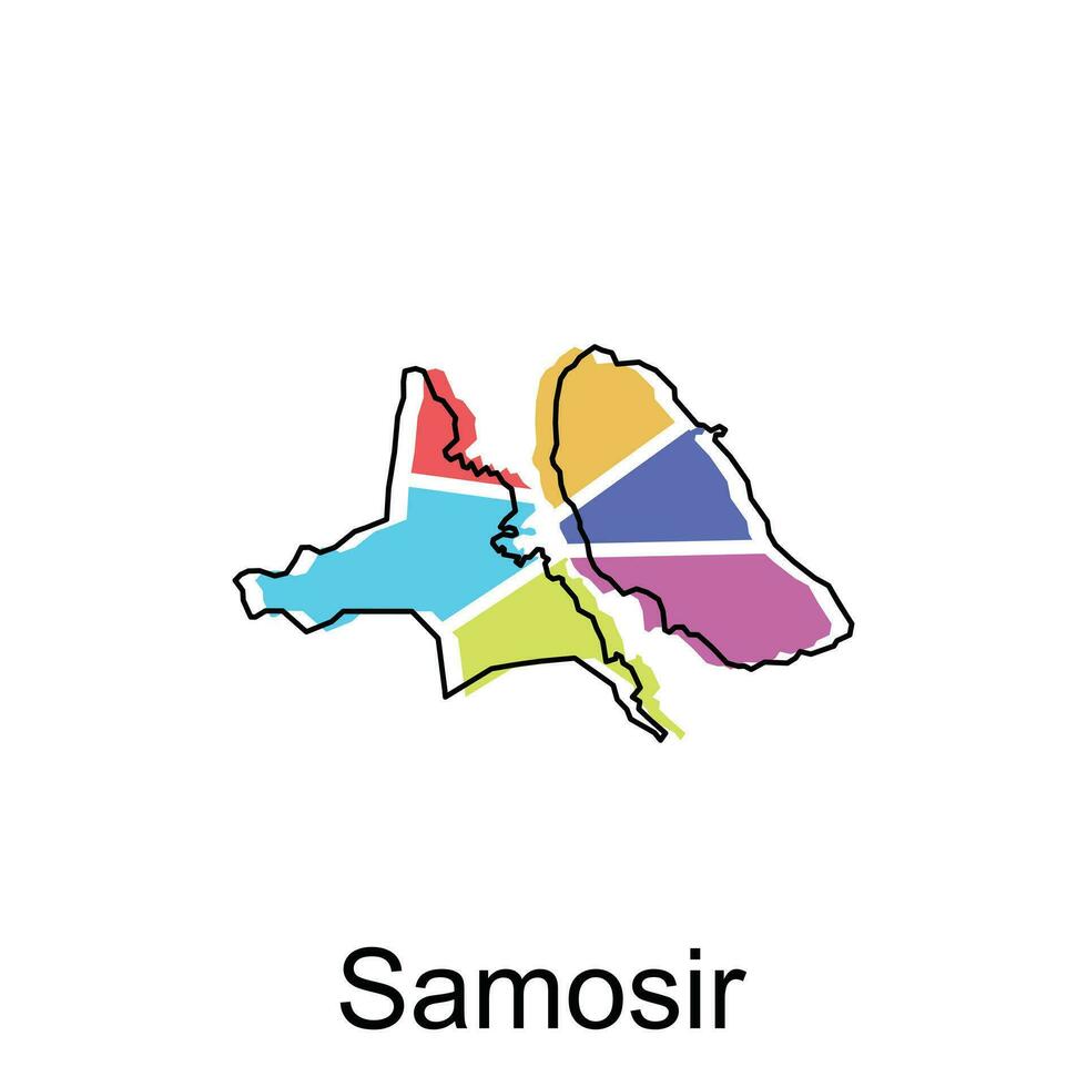 hoch detailliert Vektor Karte von Samosir Stadt modern Umriss, Logo Vektor Design. abstrakt, Designs Konzept, Logo, Logo Element zum Vorlage.