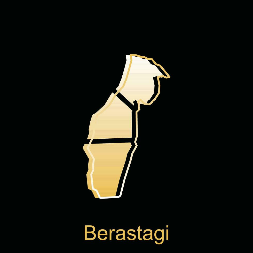 hoch detailliert Vektor Karte von berastagi Stadt modern Umriss, Logo Vektor Design. abstrakt, Designs Konzept, Logo, Logo Element zum Vorlage.