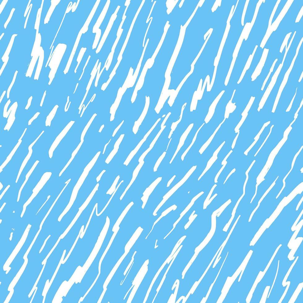 sömlös mönster med hand dragen klottrar. blå och vit diagonal böjd Ränder. enkel vatten krusningar textur. vågor målad med borsta vektor
