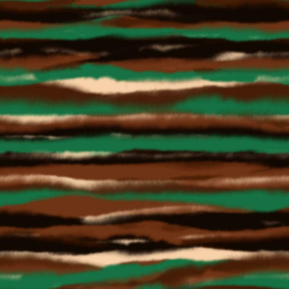 suddig vattenfärg randig sömlös mönster. horisontell Ränder i brun, grön och svart färger vektor