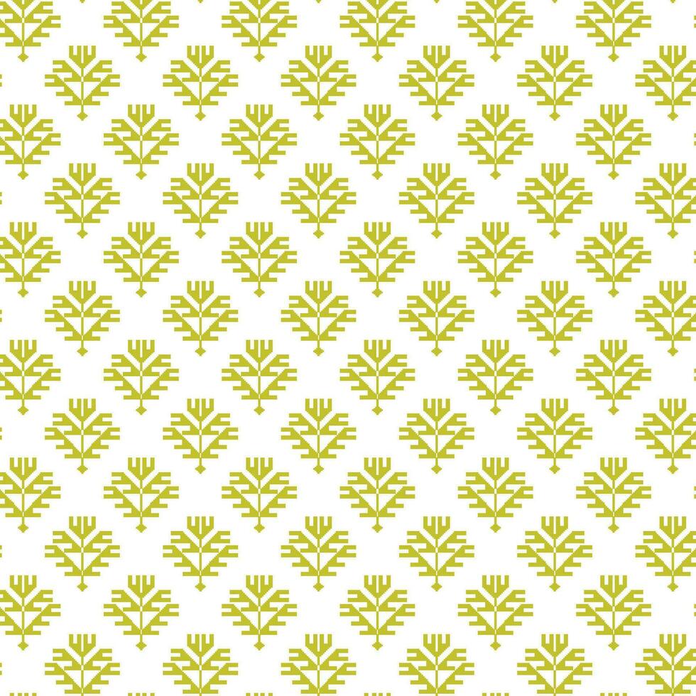 en vibrerande mönster med vit och gul nyanser och delikat blad motiv vektor