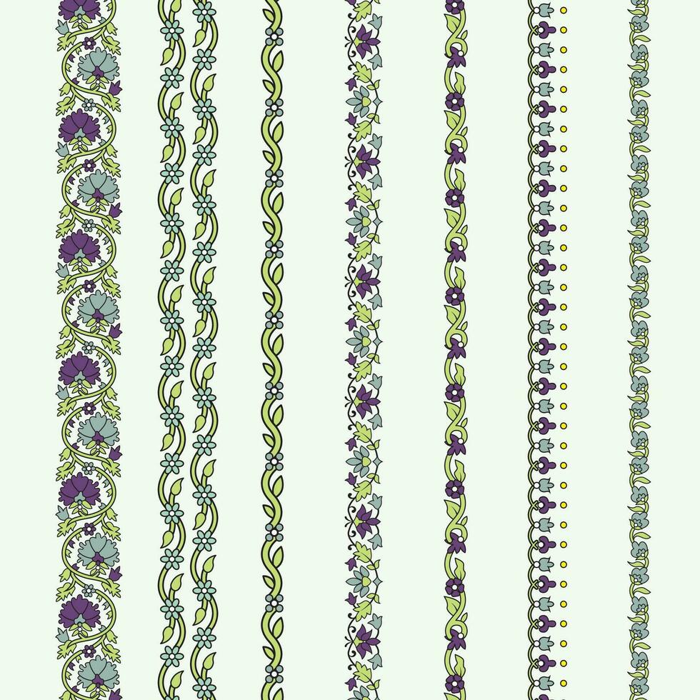 en vibrerande linje av färgrik blommor på en rena grädde Färg bakgrund vektor