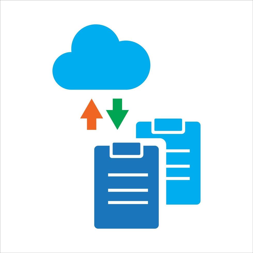 moln dataöverföring ikon vektor