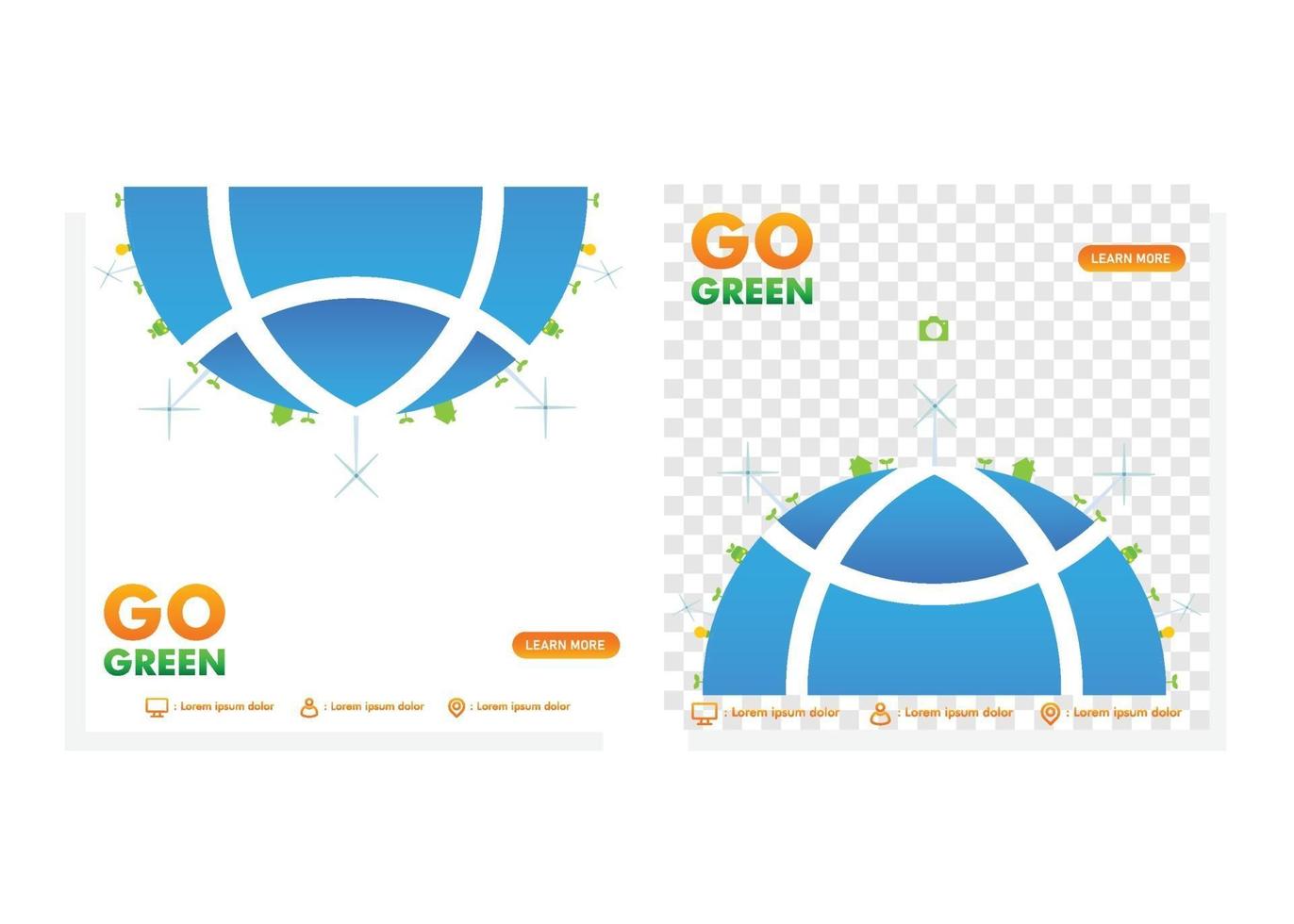 sociala medier post mall för go green kampanj vektor