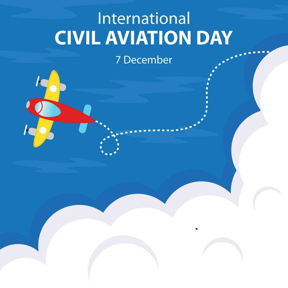 illustration vektor grafisk av propeller plan flyga i de himmel lämnar spår, perfekt för internationell dag, internationell civil flyg dag, fira, hälsning kort, etc.