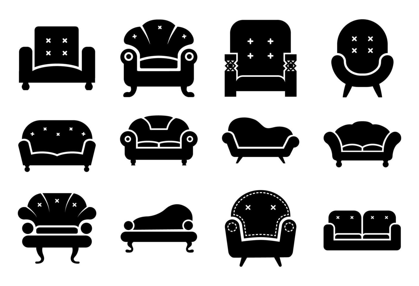 Sofa-Icon-Set - Vektor-Illustration. vektor