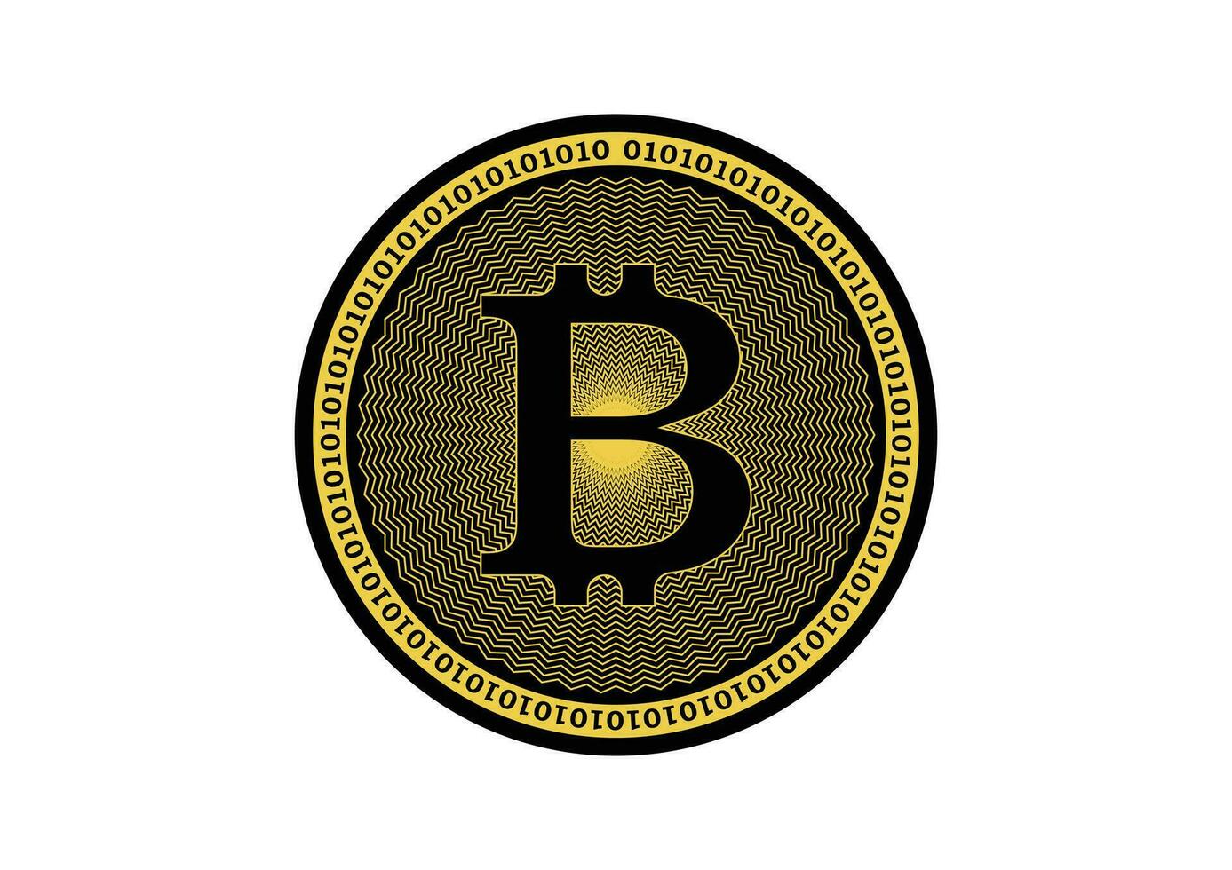 crypto valuta ikon, gyllene bitcoin vektor logotyp, digital betalning symbol